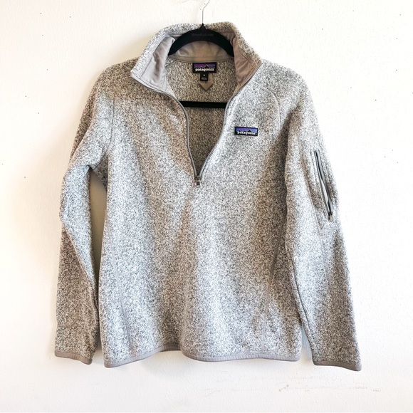 Patagonia Women’s Better Sweater 1/4 Zip Fleece Sz M EUC in Birch White (Grey) - Picture 6 of 13
